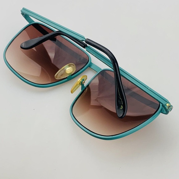 Vintage Cool-Ray Sunglasses Teal Gold Brow Bar Aviator - Picture 11 of 13